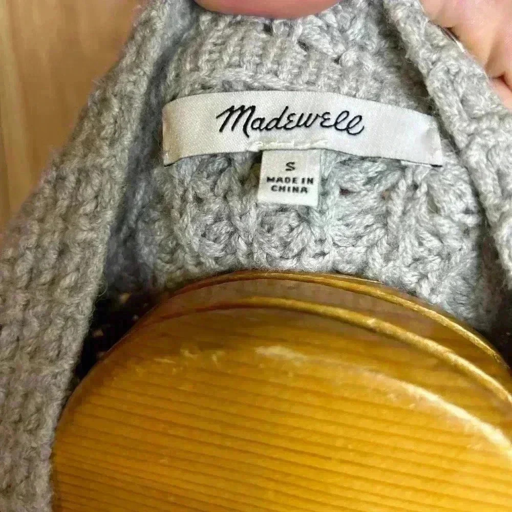 *Madewell Waffle Stitch Sweater Coat Cardigan Size S - Picture 7 of 9